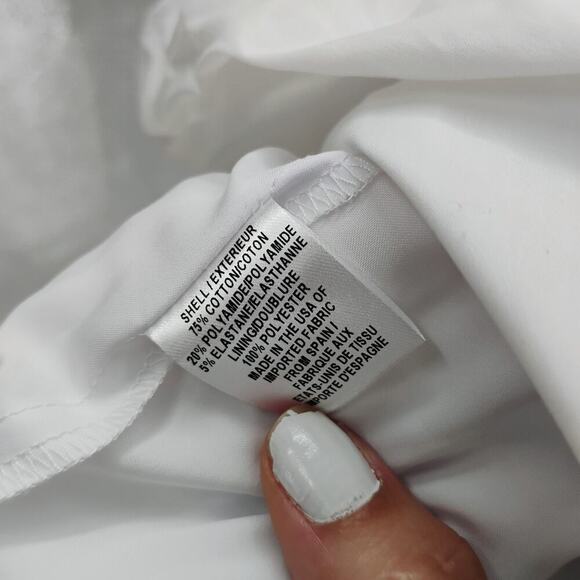 MILLY Skirt Lagenlook Stripe 100% Cotton White Midi Women's Size 10 - Picture 14 of 16